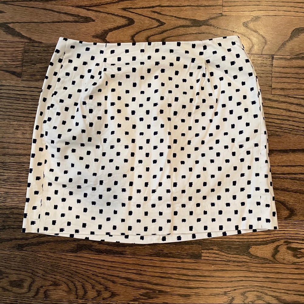 J. Crew Stretch polka dot pattern skirt
